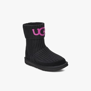 Ugg Knit Kids Classic Boots Black (9280DLUFS)